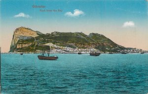 Gibraltar rock from the bay old postcard