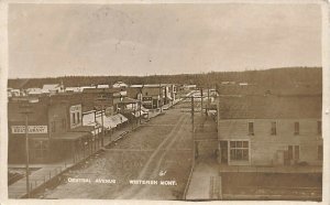 Whitefish MT Central Avenue Aerial Street View 1910 Real Photo Postcard