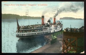 dc1937 - LEWISTON NY Postcard 1907 Steamer CHIPPEWA Niagara River Line