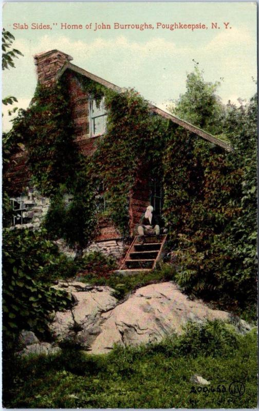 POUGHKEEPSIE,  NY New York   SLAB SIDES Home of John Burroughs c1910s Postcard