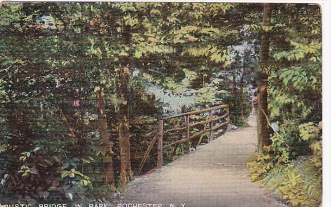 New York Rochester Rustic Bridge In Park 1908