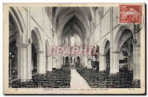 Old Postcard Dreux Interior of St. Peter & # 39Eglise