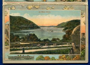 Hudson River New York souvenir Postcard Folder 1920s