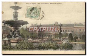 Angers Postcard Old fountain Mail and the town hall