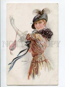 285430 USABAL Belle Woman Lady in Hat FASHION Vintage postcard