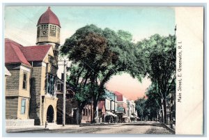c1905's Main Street Shops Scene Rhode Island R.I. Unposted Vintage Postcard