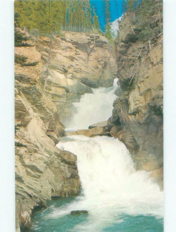 Unused Pre-1980 WATERFALL SCENE Jasper National Park Alberta AB E4233