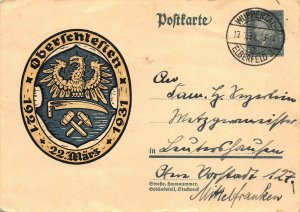 OBERSCHLESIEN~22 März, 1921 bis 1931~1931 WUPPERTAL-ELBERFELD PSMK POSTCARD 