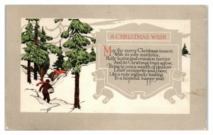 A Christmas Wish, A.M. Davis Arts & Crafts Postcard *6L(3)27