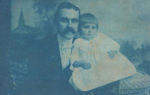 Vintage Postcard Portrait Father And Daughter Time It's Nice To Be A Father