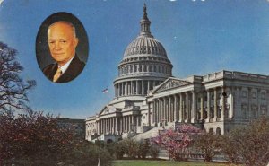 United States Capitol, Washington, D.C. Dwight Eisenhower 1958 Vintage Postcard