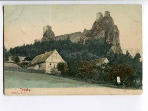 401575 CZECH Trosky Castle 1907 year RPPC Scbotka to RUSSIA