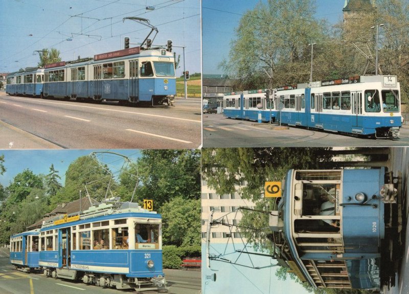 Hauptbahnhof Wartau Switzerland Zurich Tram Transport 4x Postcard s