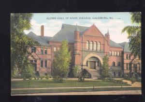 GALESBURG ILLINOIS KNOX COLLEGE ALUMNI HALL VINTAGE POSTCARD