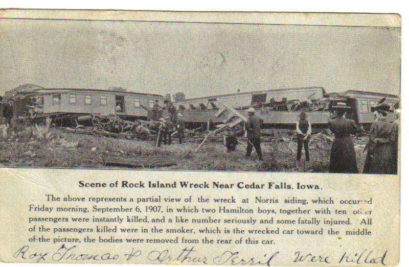 1907 - Scene of Rock Island Wreck near Cedar Falls, Iowa