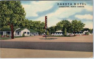 JAMESTOWN, ND North Dakota    DAKOTA   MOTEL   c1940s  Linen Roadside   Postcard