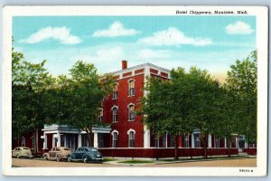 Manistee Michigan MI Postcard Hotel Chippewa Building Exterior View 1964 Vintage