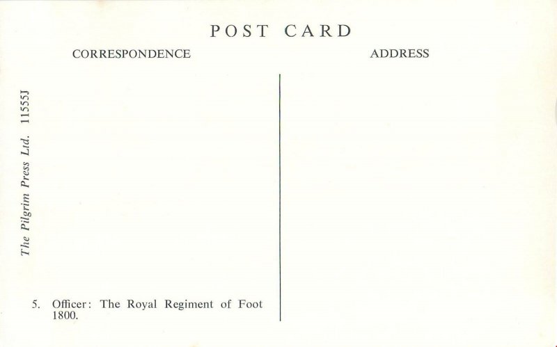 Postcard Royal Regiment of Foot 1800 Officer