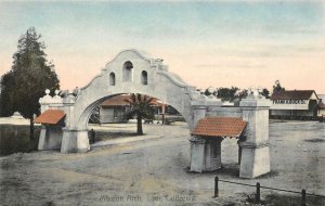 Mission Arch LODI, CA San Joaquin RR Depot c1910s Hand-Colored Vintage Postcard