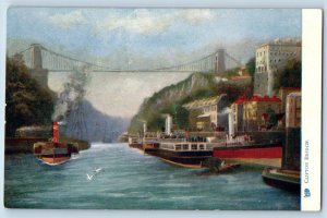 Bristol South West England Postcard Clifton Bridge c1910 Oilette Tuck Art
