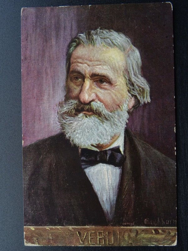 Musical Composer GIUSEPPE VERDI Artist Eichhorn Old Postcard by B.K.W.I. 874-11