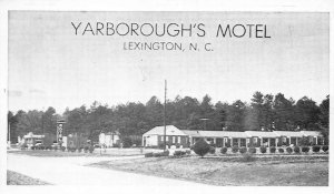 Lexington North Carolina Yarborough's Motel, White Border Vintage PC U14064