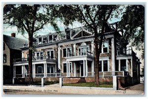 1910 Exterior View Quequechan Club Fall River Massachusetts MA Souvenir Postcard