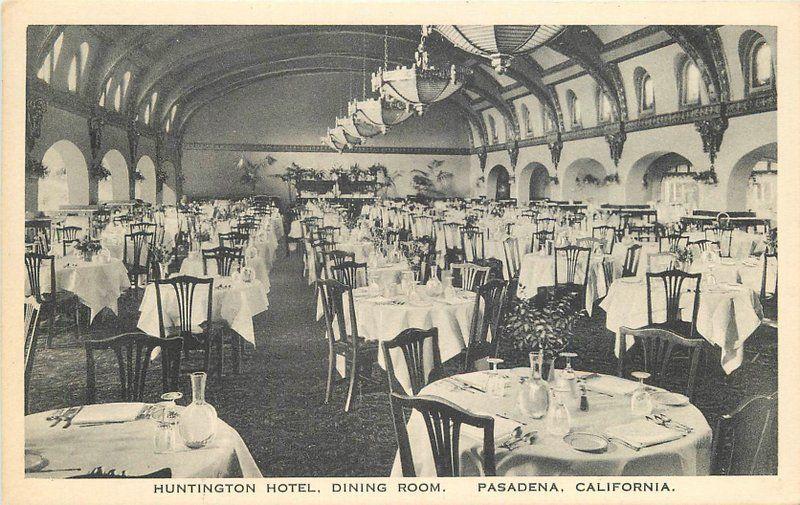 Dining Room Huntington Hotel Interior C-1910 Pasadena California Hecht 9689