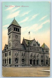 Winona Minnesota MN Postcard Post Office Building Exterior c1910 Vintage Antique