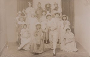 Vintage Fancy Dress Ladies & Gay Cross Dressing Old Group Postcard
