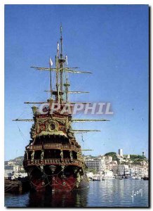 Modern Postcard Cannes Alpes Maritimes Galleon in Port Boat