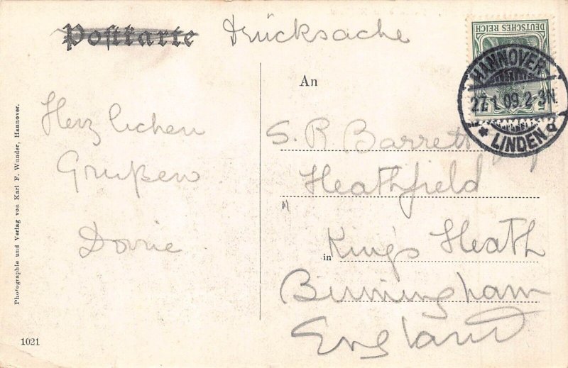 Germany 1909 Hannover Partie am Museum Lake vintage postcard