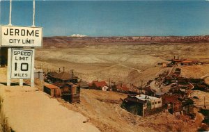 Postcard Arizona Jerome 1950s Ghost town Mining Crocker 23-8128