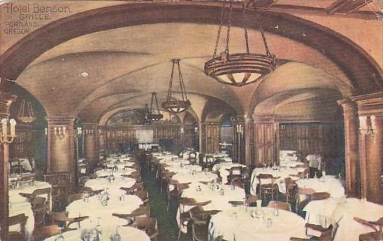 Oregon Portland Hotel Benson Grille Interior 1914