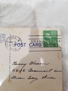 Antique/Vintage Postcard, Statue of Liberty in New York Harbor  WWII & 1950