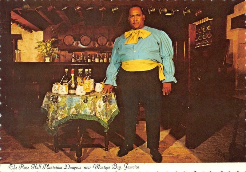 MONTEGO BAY Jamaica  ROSE HALL PLANTATION DUNGEON~Bartender Lester Bell 4x6 Card