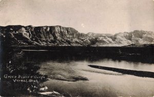 1928 RPPC Green River Gorge Vernal Utah Real Photo Postcard 2R4-318 