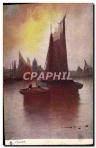 Postcard Old Boat Sailboat L & # 39aurore