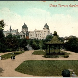c1910s Aberdeen Scotland Union Terrace Gardens Postcard Bandstand Park Theatre