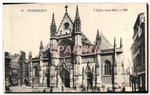 Old Postcard Dunkirk L & # 39Eglise Saint Eloi