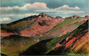 Longs Peak Forest Canon Trail Ridge Rd Rocky Mountain Park CO Linen Postcard VTG 