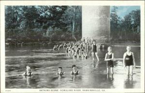 Hawkinsville GA Swimming Ocmulgee River c1920 Postcard