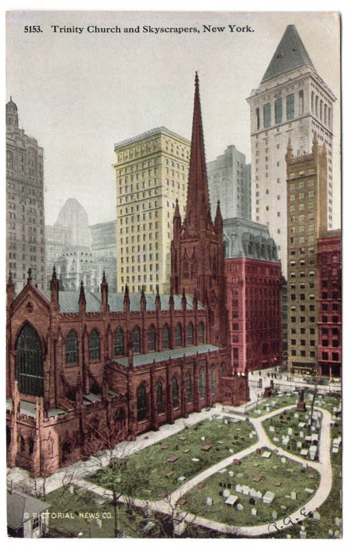 Trinity Church and Skyscrapers, New York