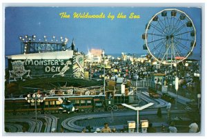 1972 Marine Pier Train Wildwood By The Sea New Jersey NJ Ferris Wheel Postcard