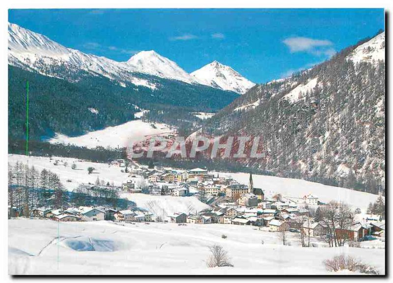 Postcard Modern Santa Maria Val Müstair Valchava to Pass dal Fuom e Piz Aint