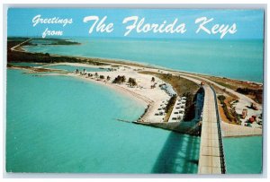 c1960s Greetings From The Florida Keys Aerial View  Florida FL Unposted Postcard