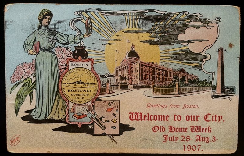 Vintage Postcard 1907 Old Home Week Advertisement, Boston, Massachusetts (MA)