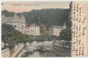 1906 KARLSBAD Czech Republic Postcard Partie an Der Tepi