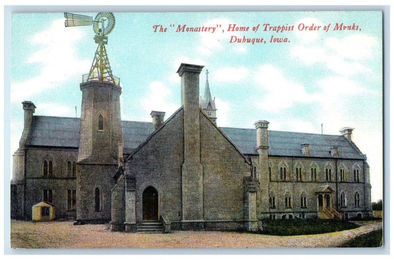 The Monastery Home Of Trappist Order Of Monks Dubuque Iowa IA Antique Postcard 