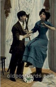 Artist Palette Couples, Romance, 1908 postal used 1908